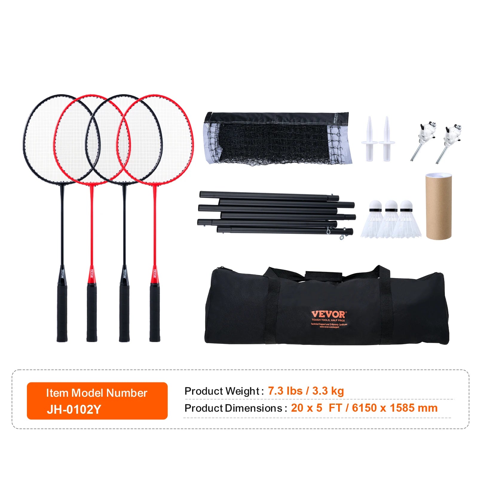 Prenosná sada na bedminton s raketami na záhradu, pláž a do parku