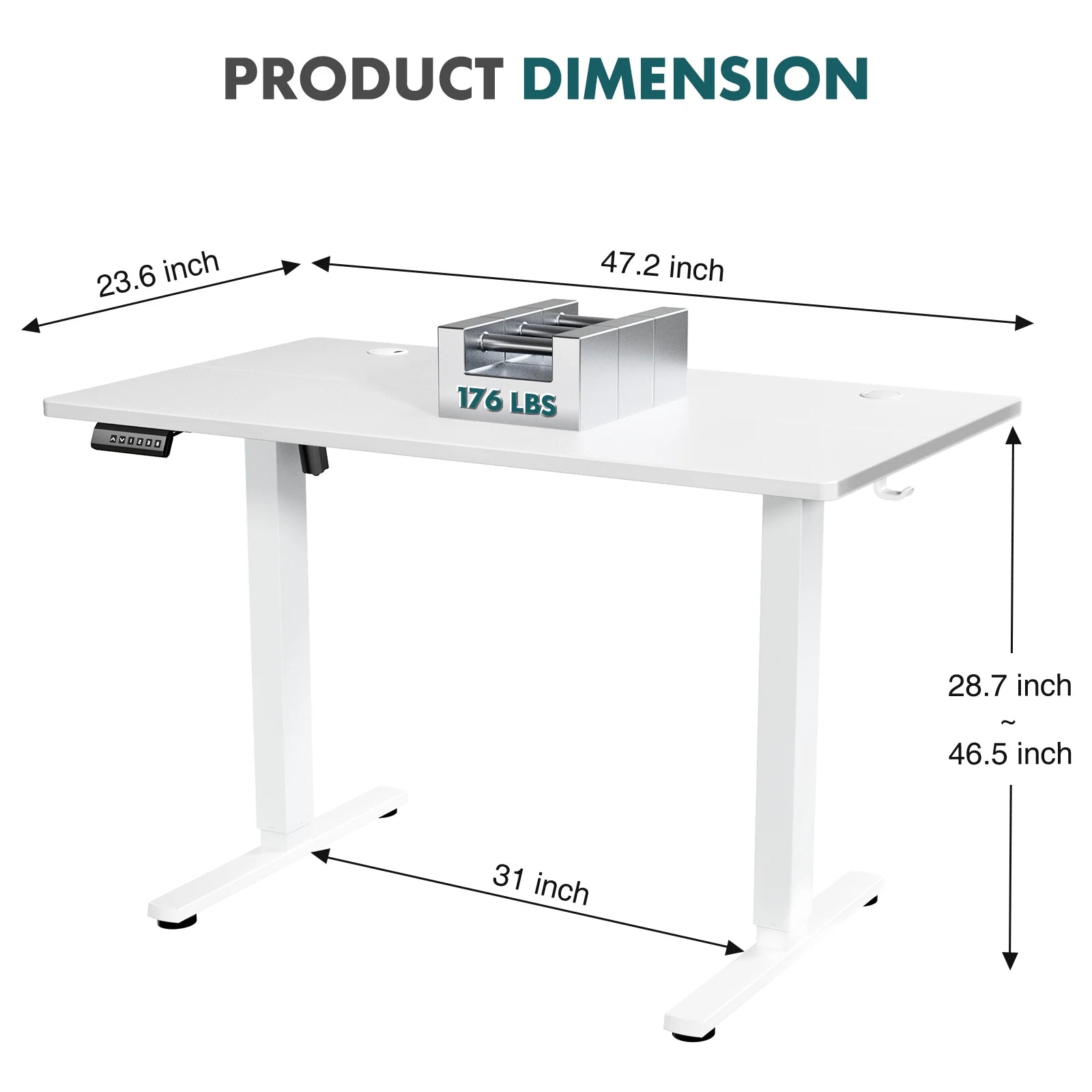 Electric Adjustable Standing Desk with Memory Height Control