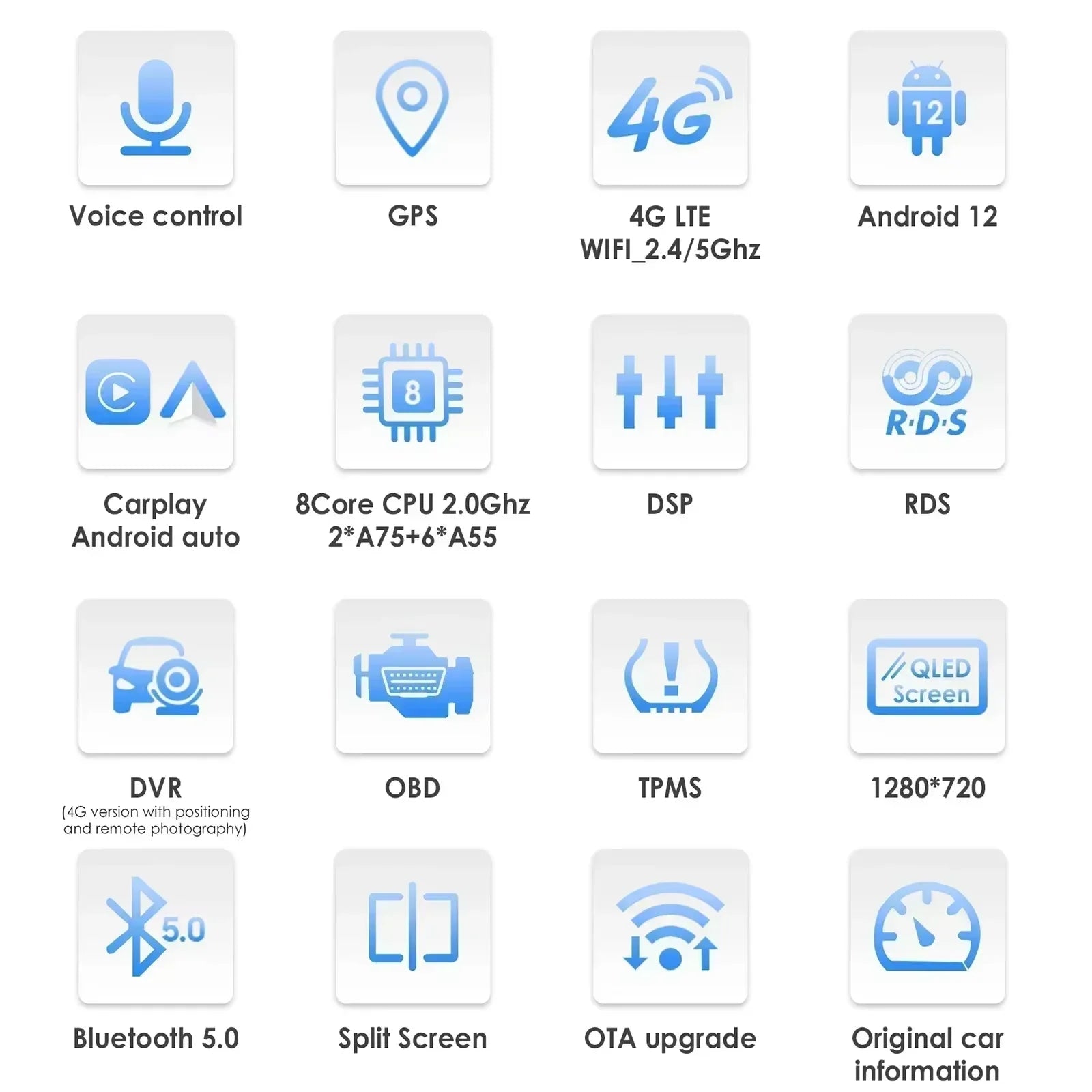 HIZPO 7-Inch Android Car Radio with CarPlay for Opel