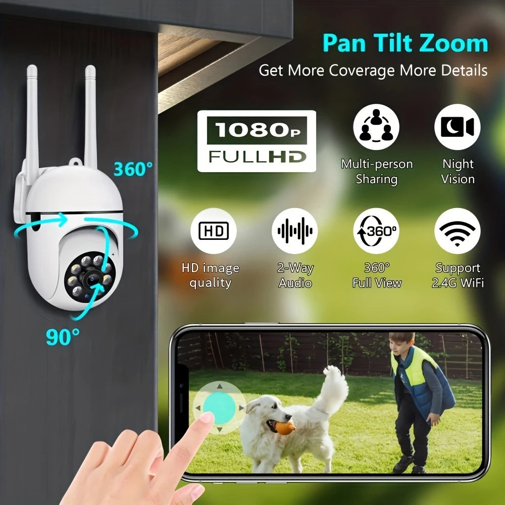 Wireless 1080P HD Indoor/Outdoor Security Camera with Color Night Vision and 2-Way Audio
