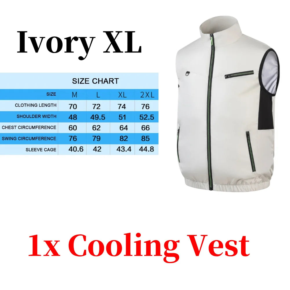Cooling Vest Ice Fan Vest Heat Resistant for Summer Camping Fishing Hot Weather Work Fishing Vest Hiking Air-conditioned Clothes