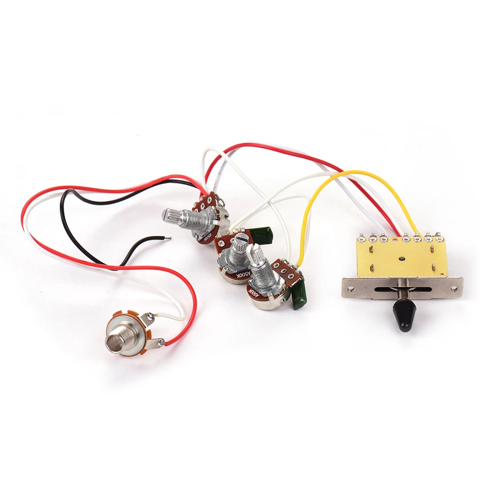 Prewired Guitar Harness with 500K Pots and Five-Way Switch