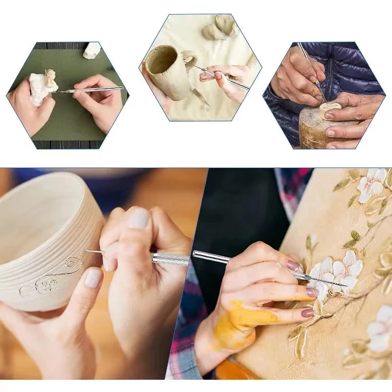 Clay Sculpting Needle & Texture Tool Set for Ceramics and DIY Craft