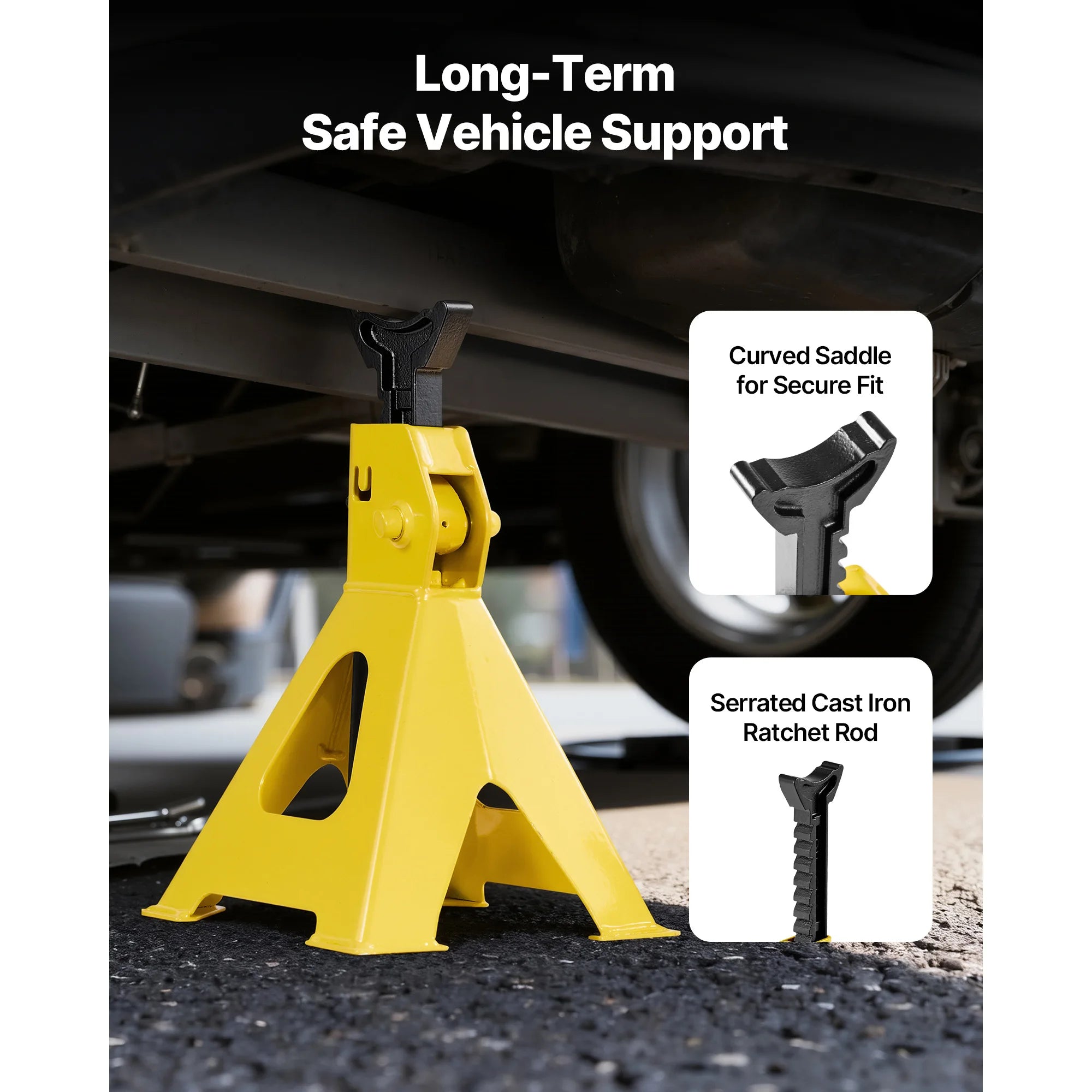 Low Profile Floor Jack with Stands, Steel Hydraulic Car Lift
