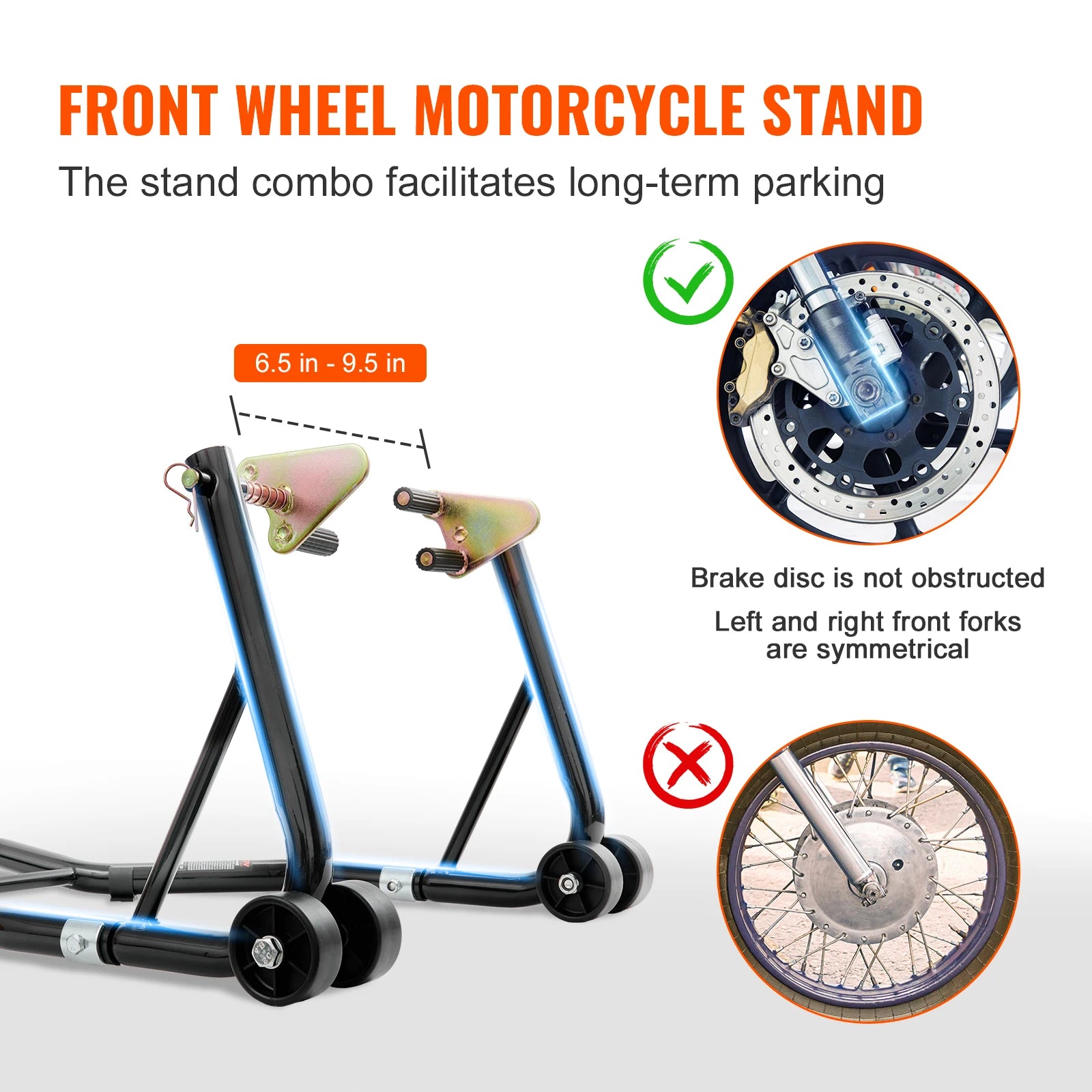 Support de levage avant et arrière pour moto, combo robuste 850 lb