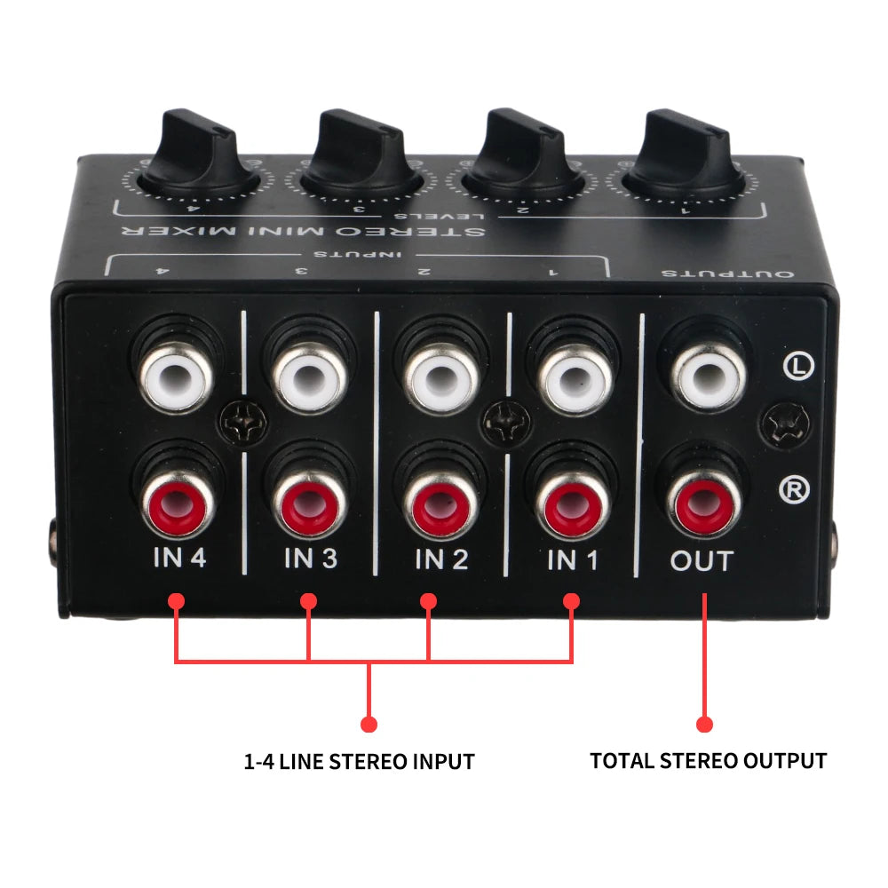 Passive Stereo Mixer - Four or Six Channels