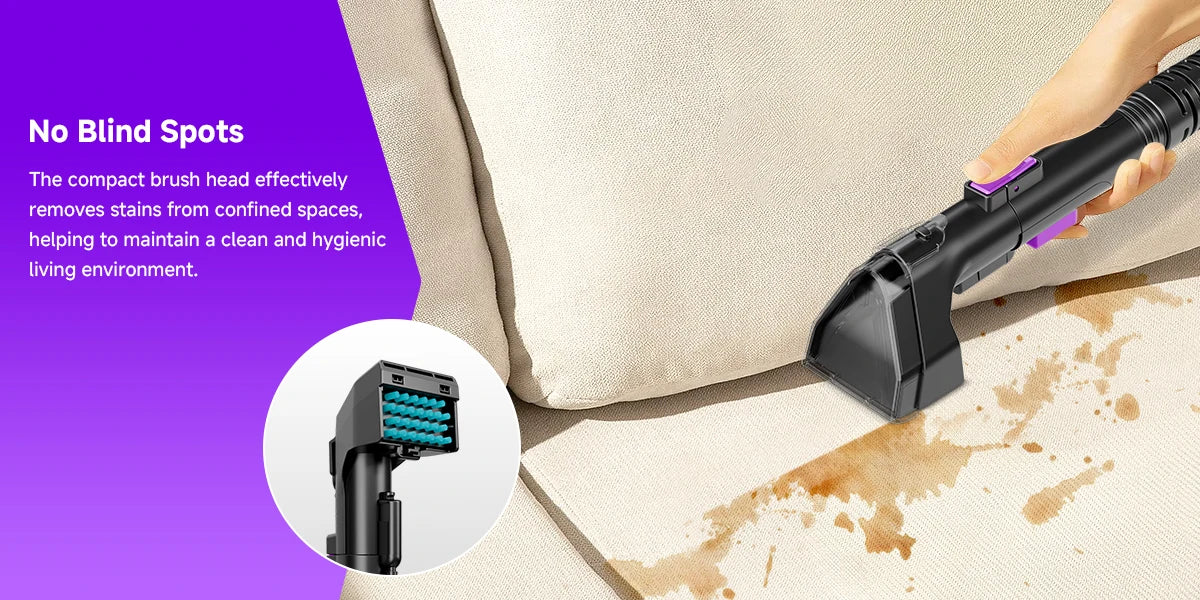 Honki 530W Carpet Cleaner Machine 20KPa Strong Suction Handheld Multifunctional Cleaner for Pet Hair Upholstery Sofa Mat Bed Self-cleaning Energy-saving Portable Wet and Dry Deep Cleaning Appliances
