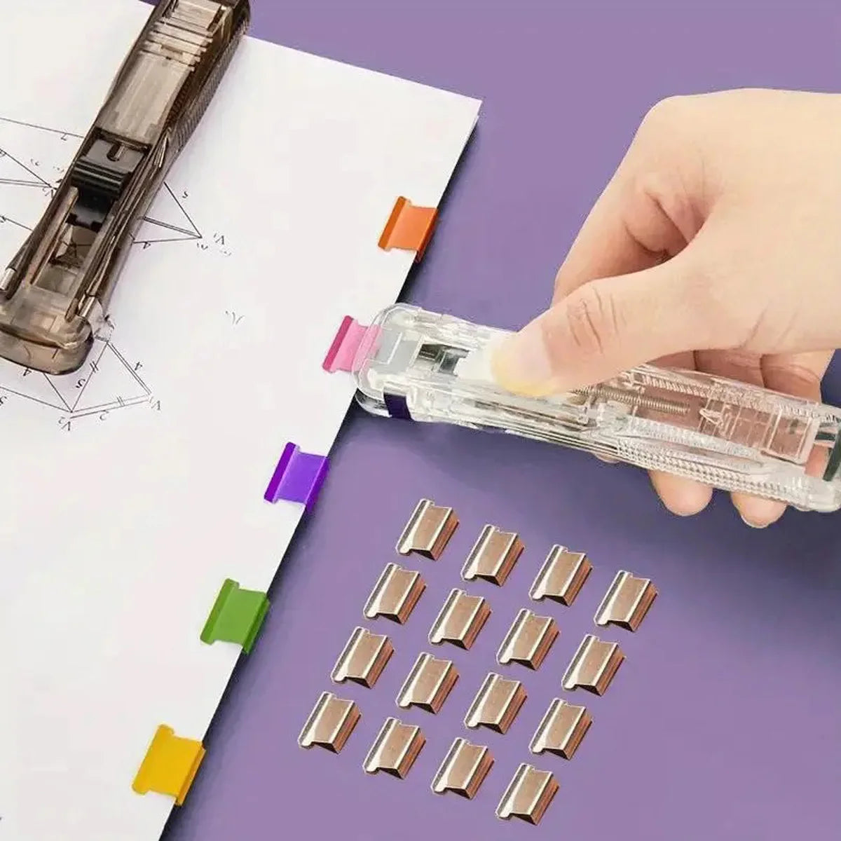 Paper Clip Pusher Set, 2 Pushers & 100 Clips