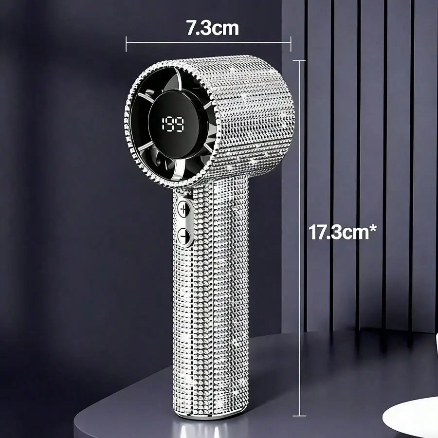 Mini USB-C Rechargeable Handheld Fan with Quiet Turbo Airflow