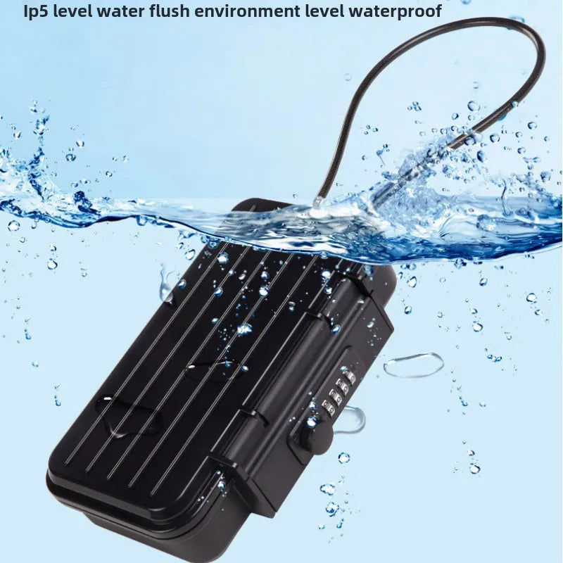 Portable Outdoor Lockbox with Cable & Code for Keys and Valuables