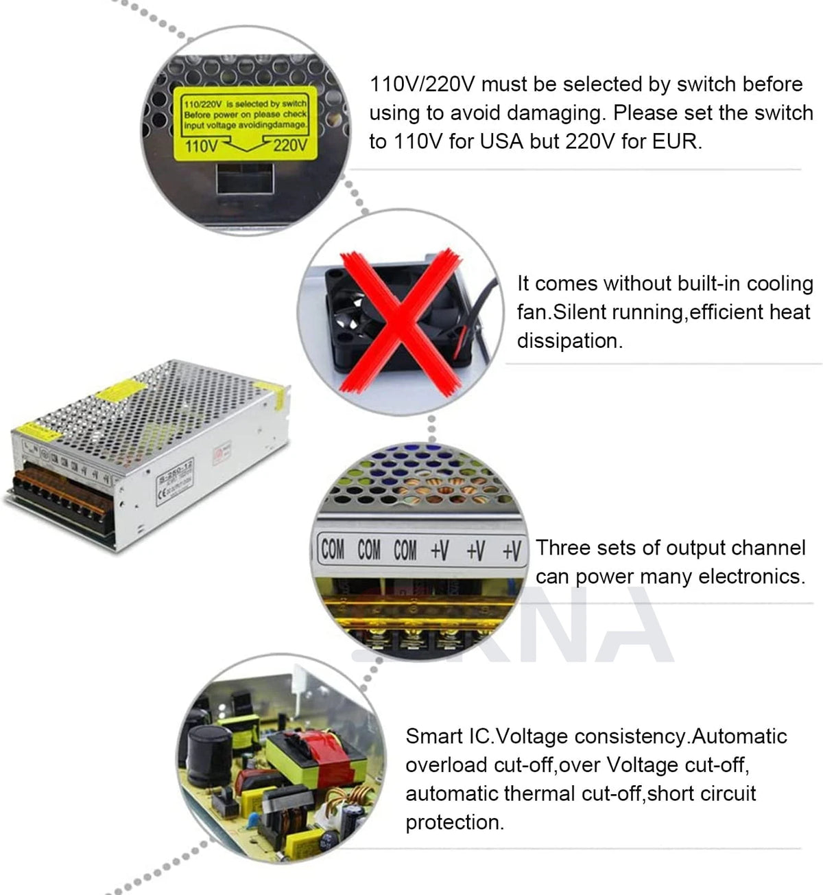 DC Switching Power Supply - Voltage and Power Options