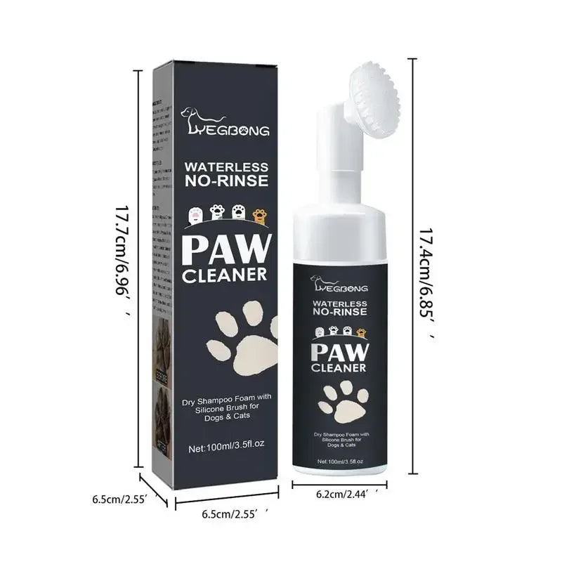 Schiuma detergente per zampe senza risciacquo con spazzola, 100 ml