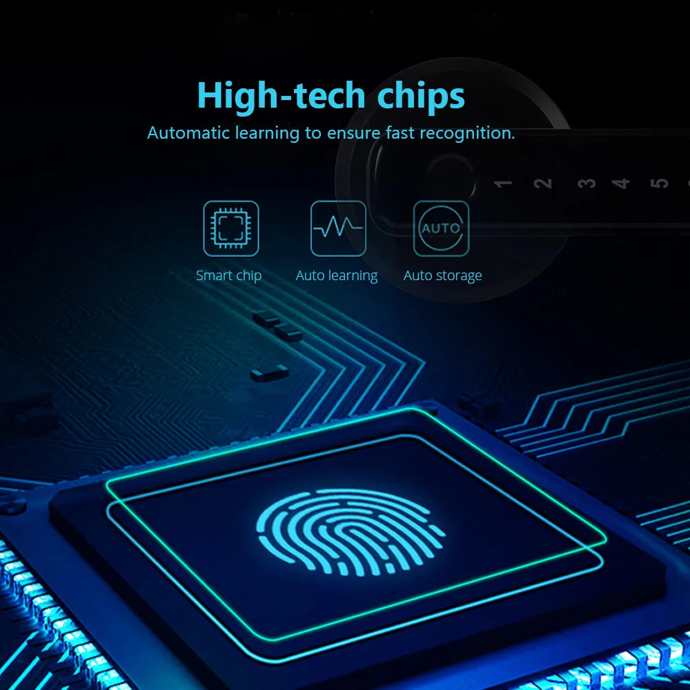 Tuya Smart Fingerprint Door Lock with App and Key Unlock