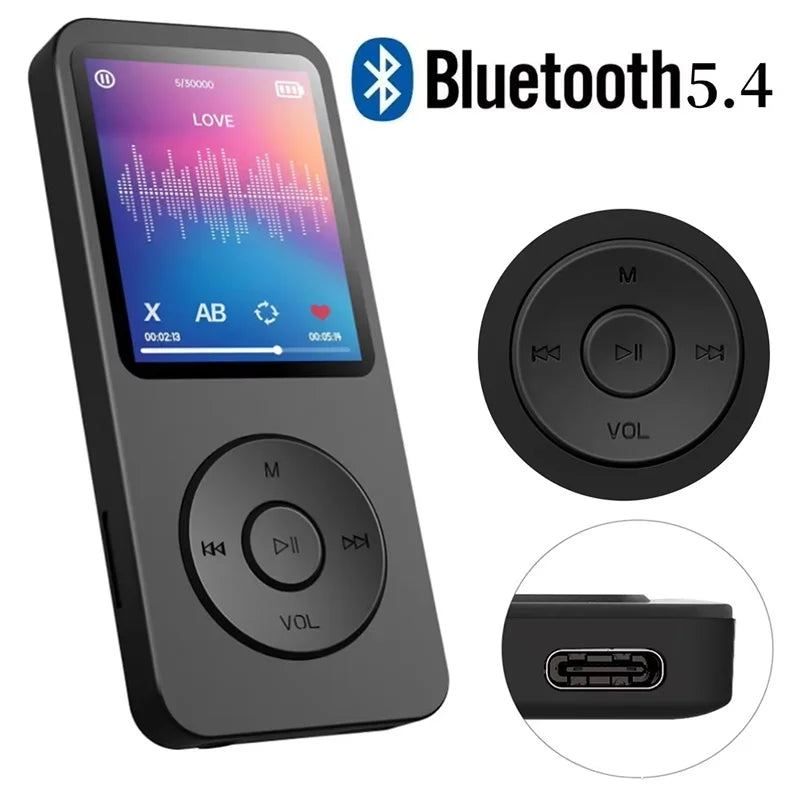 Portable Bluetooth Music Player with 1.8-Inch Screen