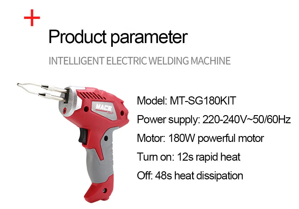 180W Fast Thermal Electric Soldering Iron Industrial-grade High-power Welding Repair Tool Soldering Gun EU Plug Rework Station
