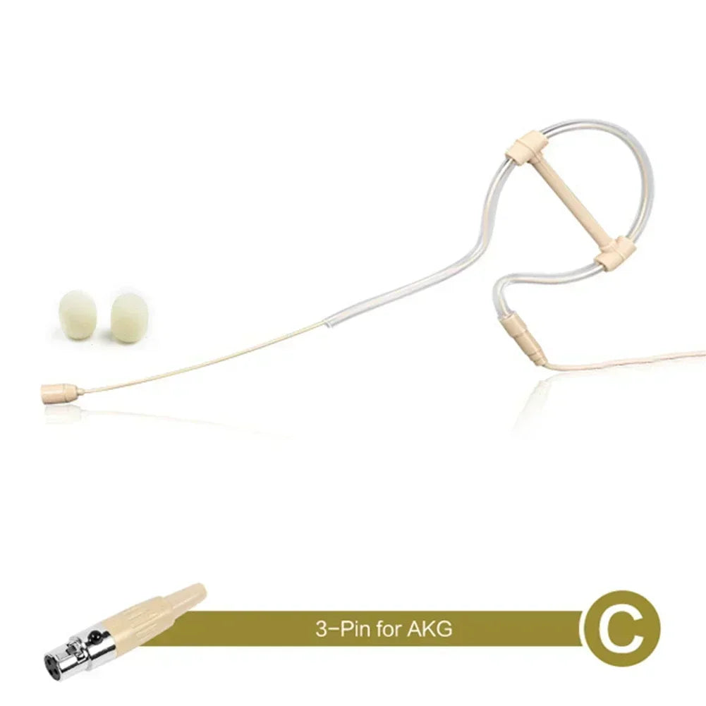 Single-Ear Headworn Condenser Microphone for Shure and Audio Technica