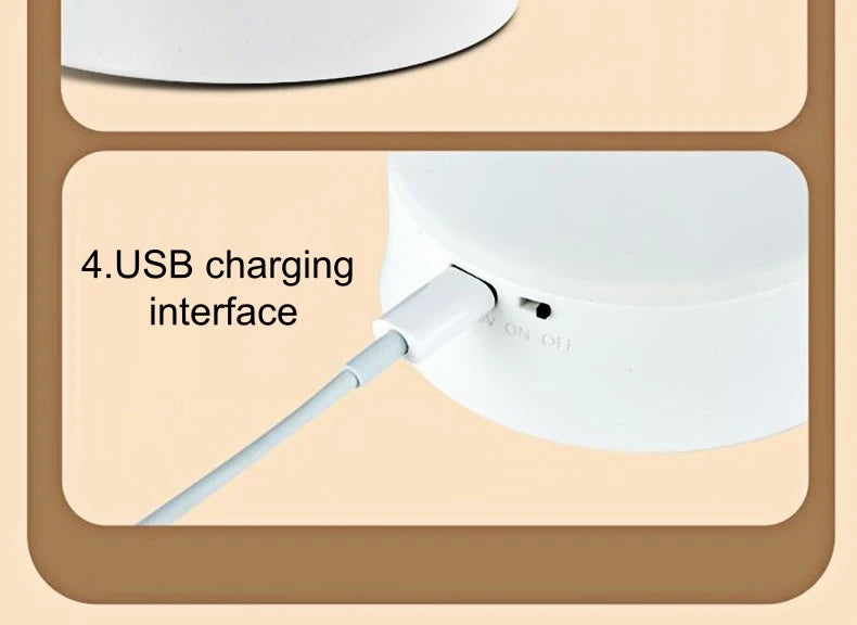 Candeeiro de mesa de cabeceira LED regulável por toque e alimentado por USB