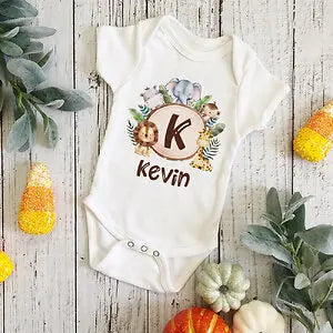 Gepersonaliseerd Leeuw Initiaal Baby Body
