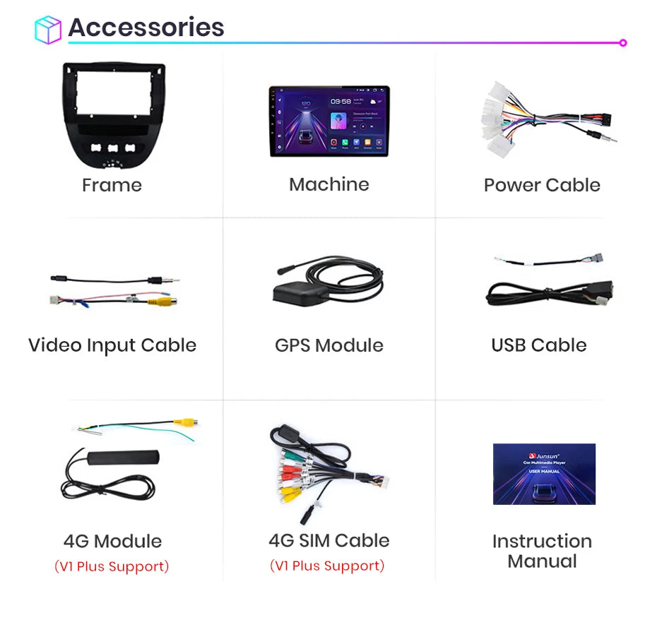 Junsun V1 Plus Car Radio with Wireless CarPlay & Android Auto