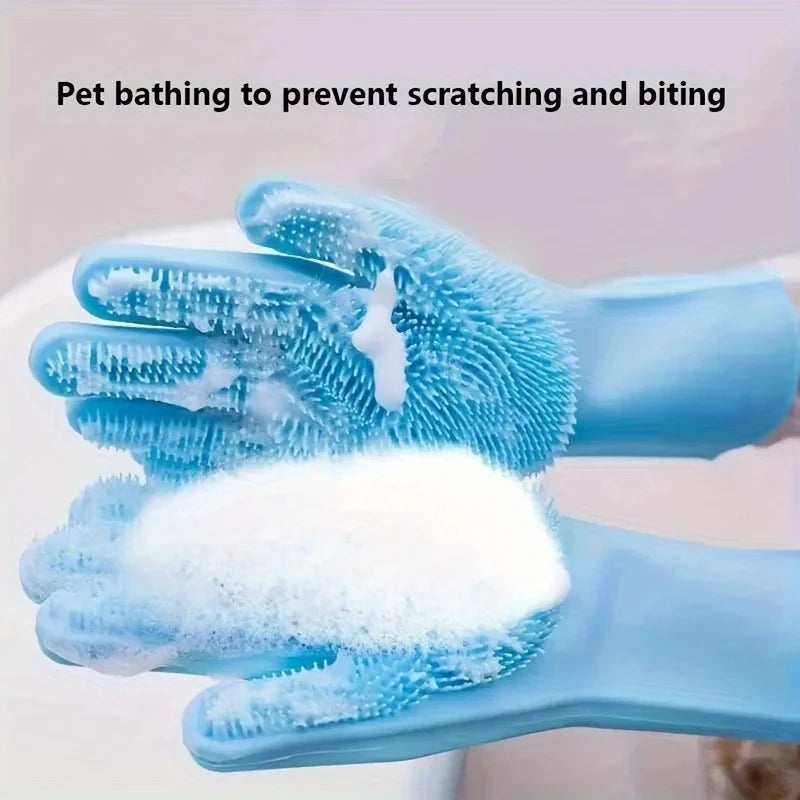Luvas de banho e escovagem para animais de estimação