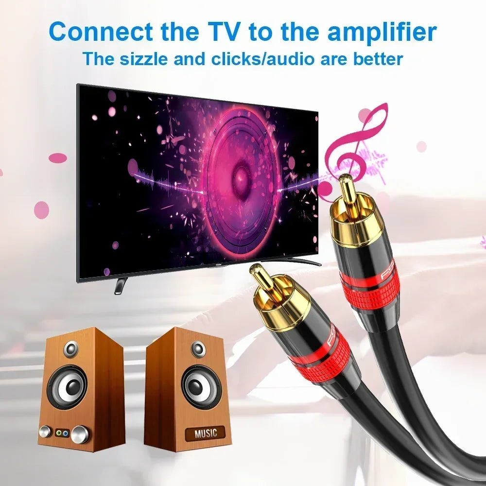 Cabo de áudio digital coaxial RCA, 0.5–5 m