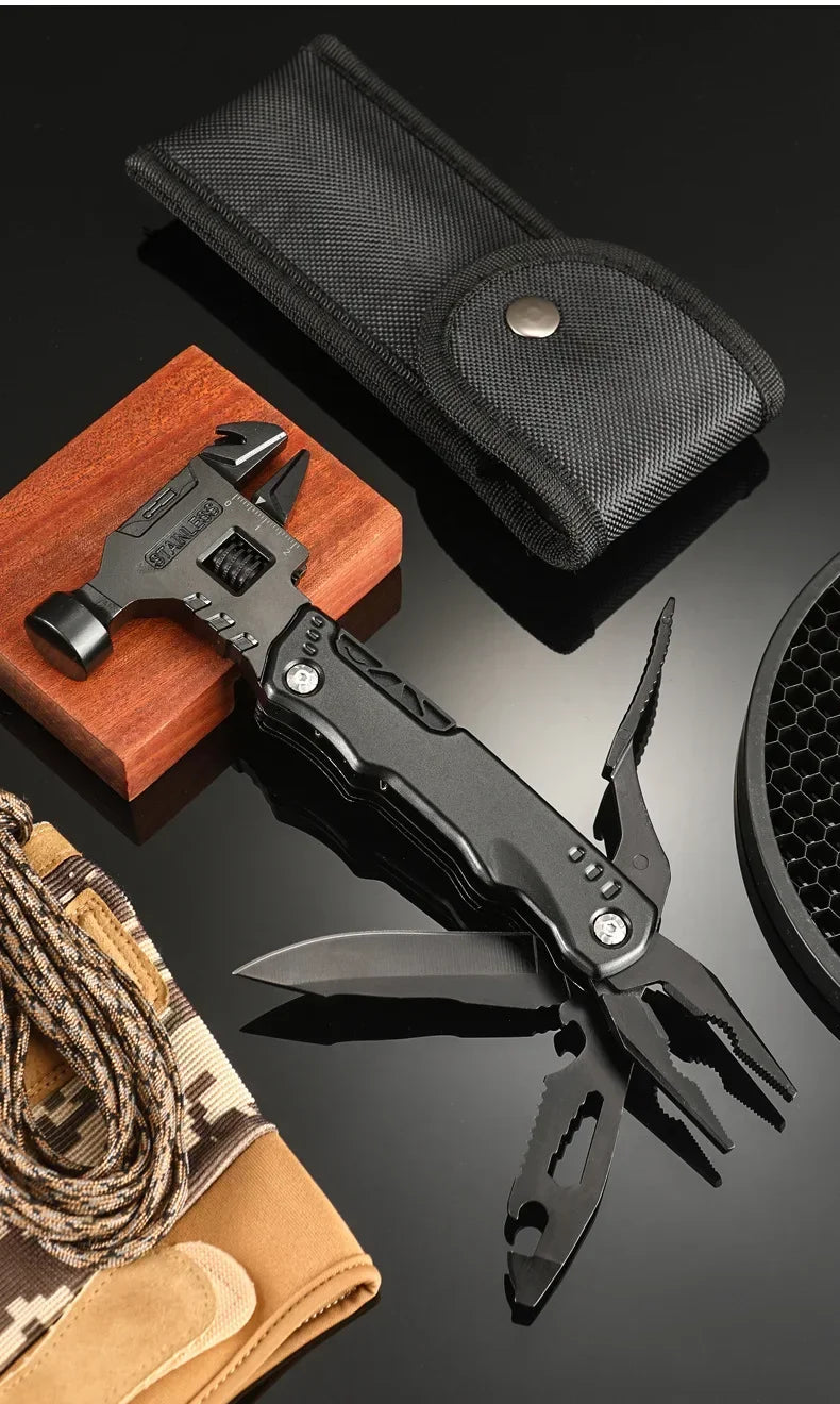 Hammer, Wrench and Pliers Multitool with Sheath