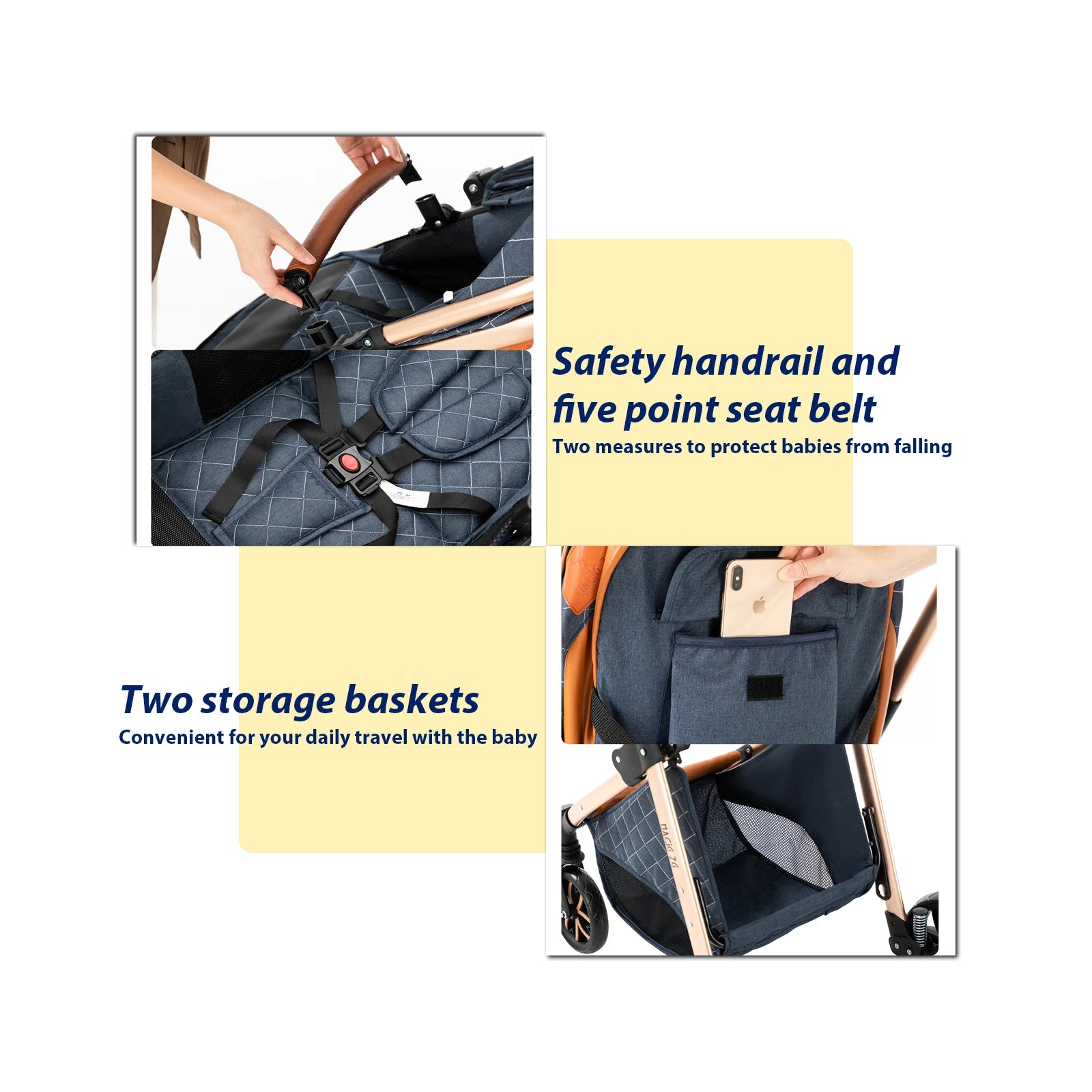 3-in-1 High Landscape Baby Stroller Travel System