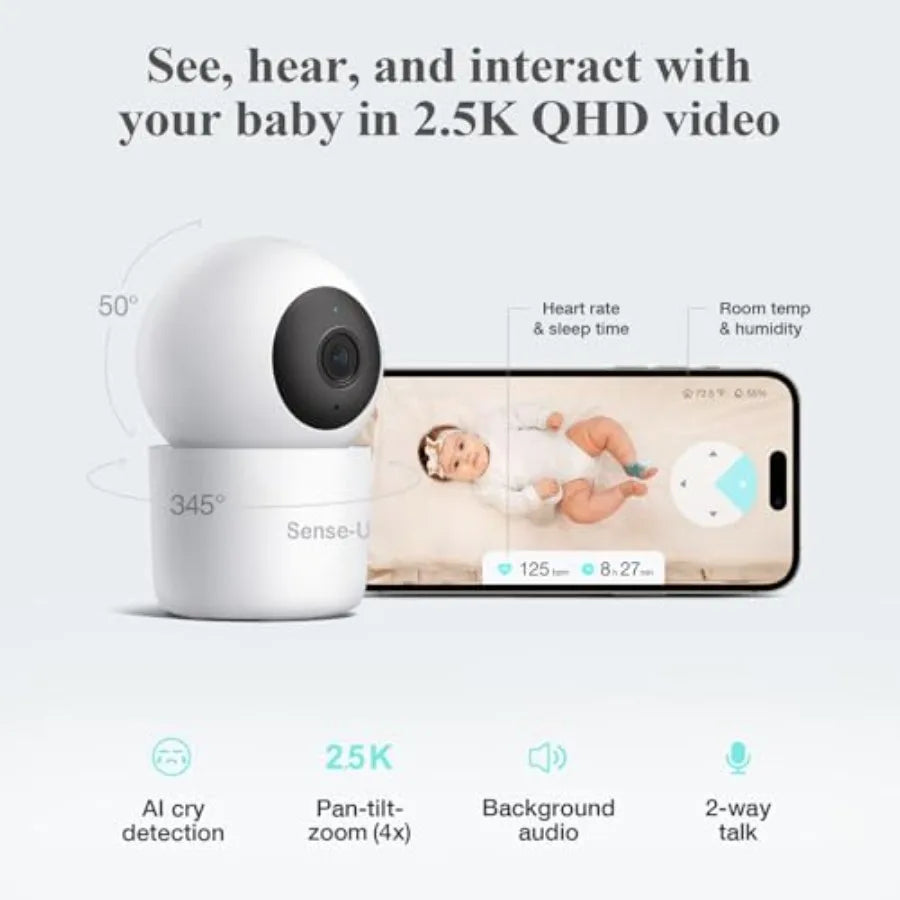 Smart Baby Sock Monitor and 2.5K PTZ Nursery Camera