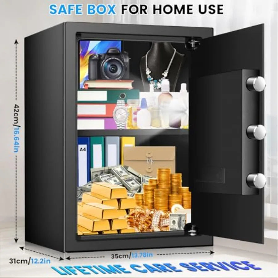 Steel Home Safe with Keypad, Fireproof Bag and Spare Keys