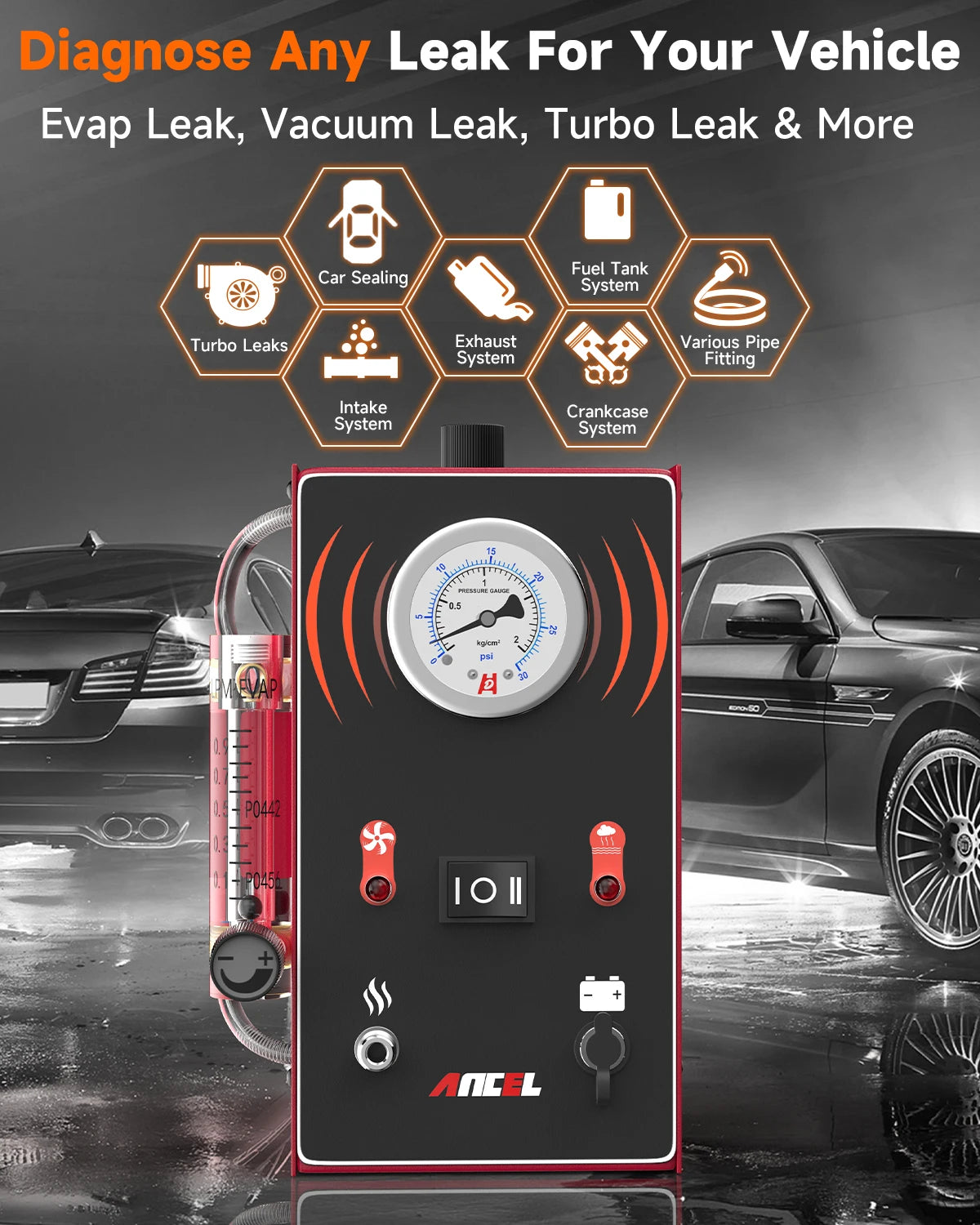 ANCEL S300 Samochodowy wykrywacz wycieków dymem