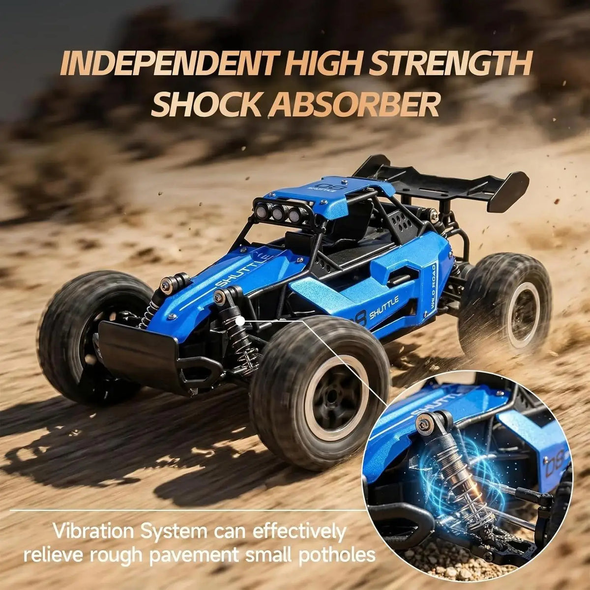 Terénne RC auto s pohonom 2WD a LED svetlami, mierka 1:16