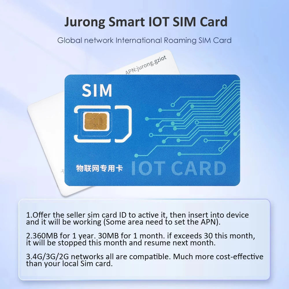 Globální IoT SIM karta 360MB ročních dat pro GPS trackery kompatibilní s 4G