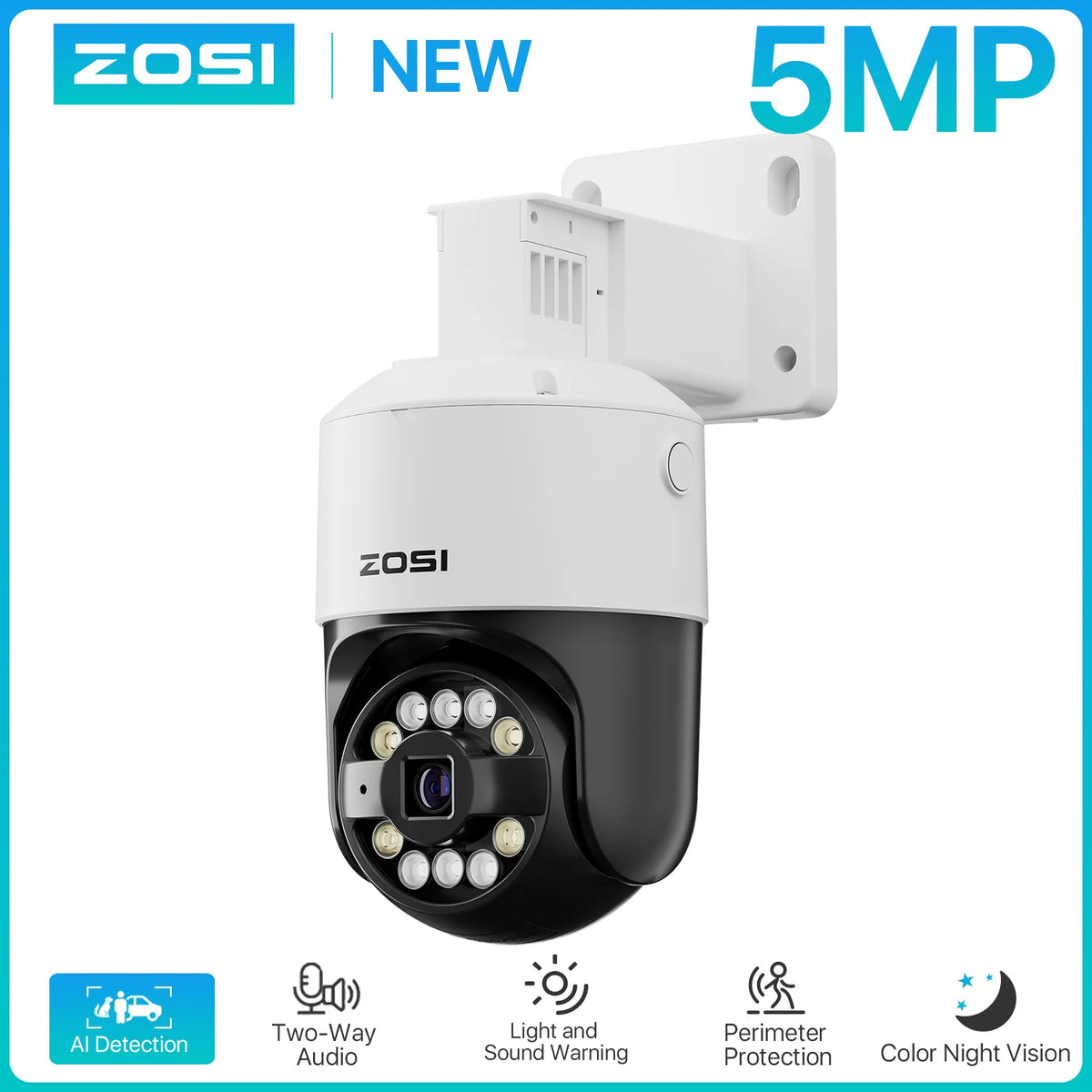 4K/3K PoE PTZ Security IP Camera with AI Detection