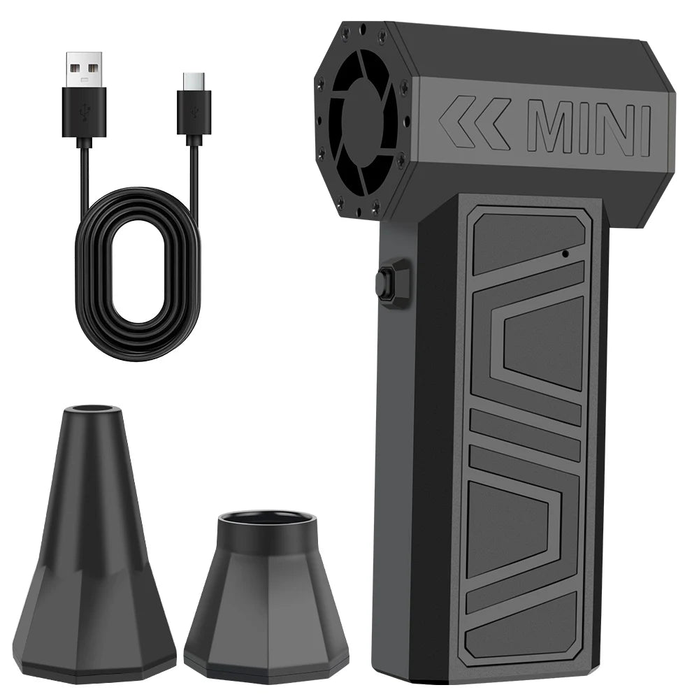 Type-C Charging Car Fan Cleaning Blower Tool 130000RPM Turbo Jet Fan 5 Outlet Nozzles Blowing Snow Electric Air Duster Portable