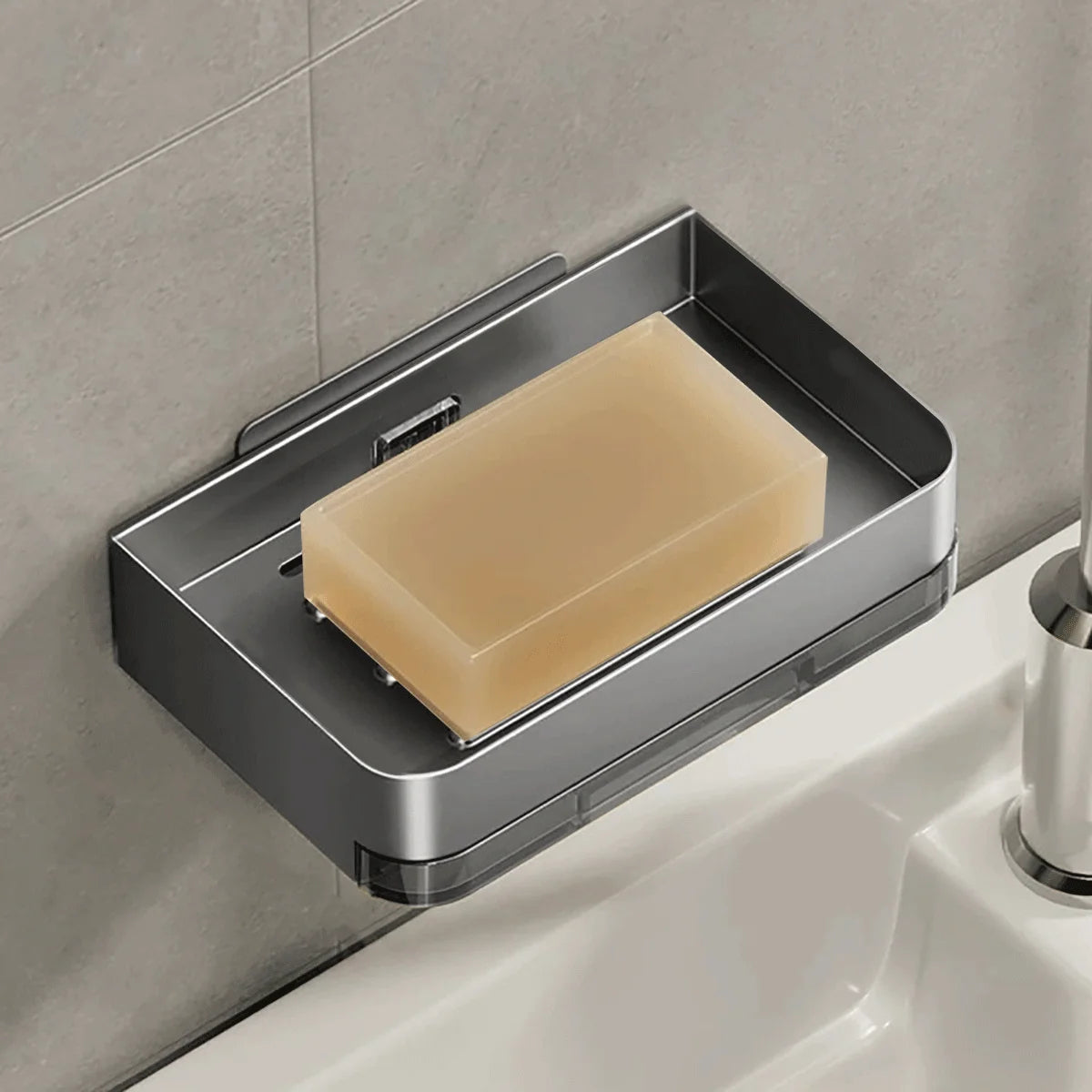 Aluminum Alloy Soap Holder Bathroom Soap Dish With Drain Water Wall Mounted Soap Box Bathroom Accessories
