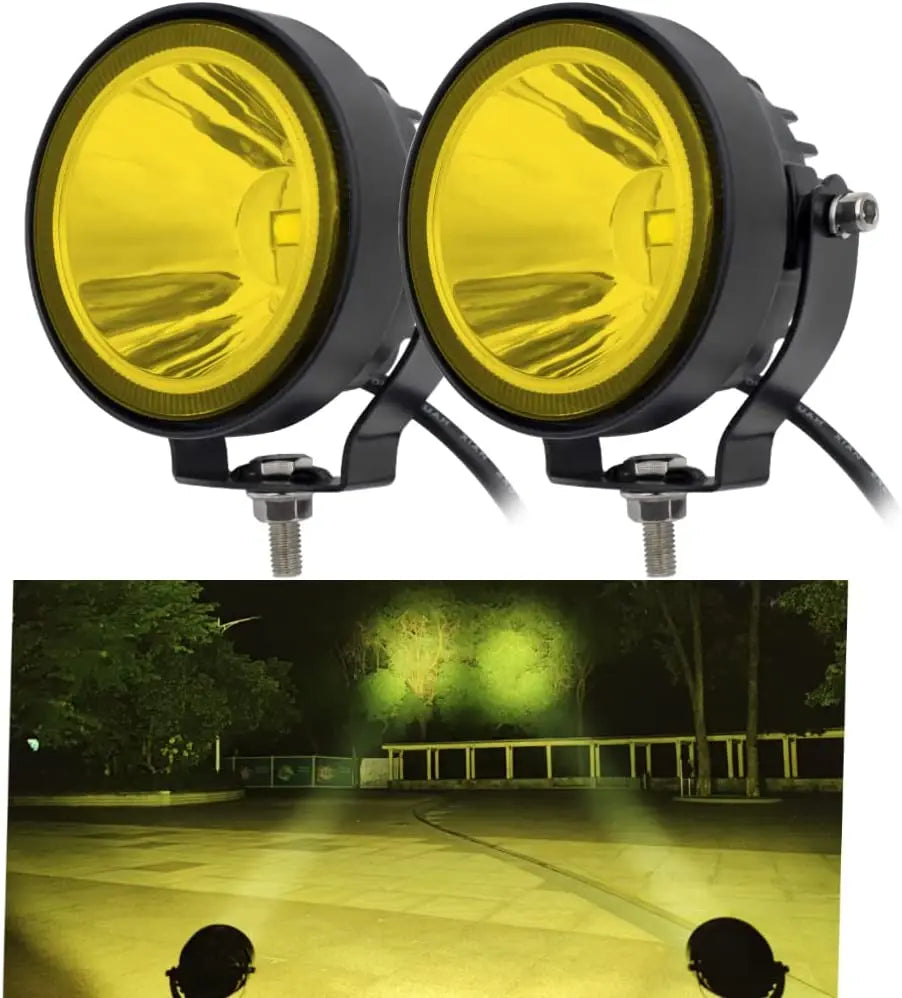NLpearl 2pcs 12V 24V Led Work Light Offroad 4 Inch Round Spotlights Fog Light For Car ATV Dirt Bike Pickup Truck Boat Motorcycle