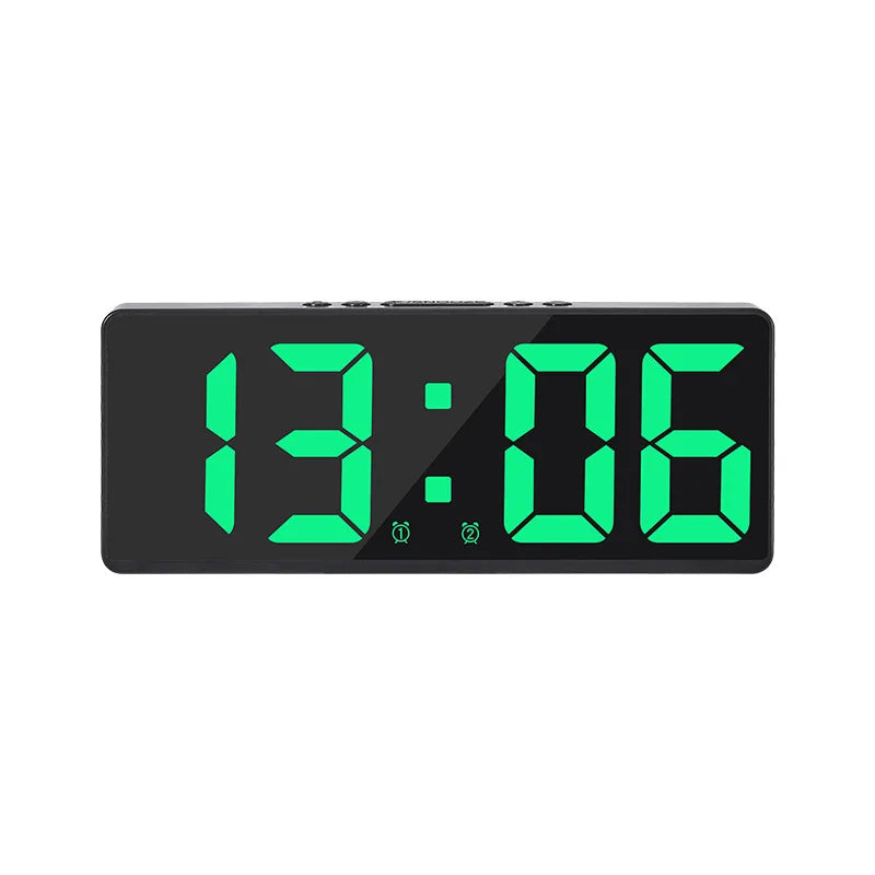 Digital Dual Alarm Clock with Adjustable LED Display
