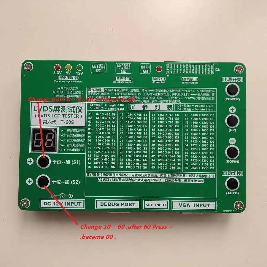 LCD Panel Tester Kit with 14 LVDS Cables