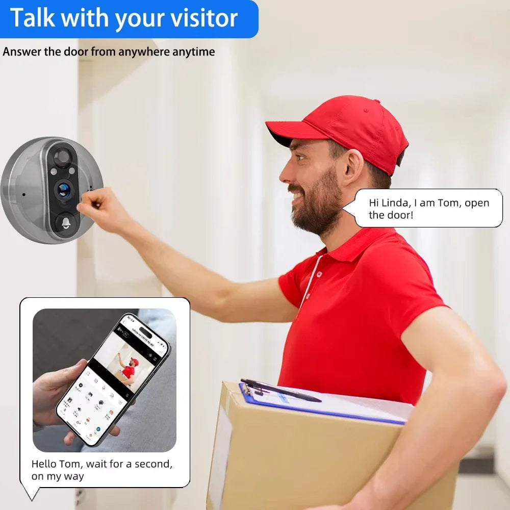 Battery-Powered 5MP WiFi Peephole Camera