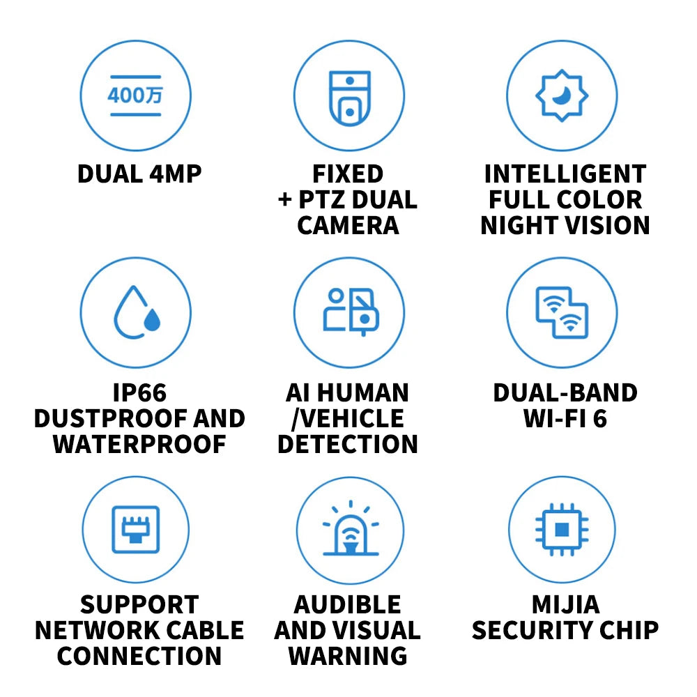 Xiaomi venkovní CW500 bezpečnostní systém s duální kamerou