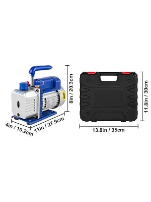 Vacuum Pump with Gauges for AC Refrigerant and HVAC Systems