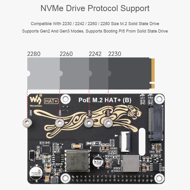 HAT za Raspberry Pi 5 M.2 NVMe in PoE