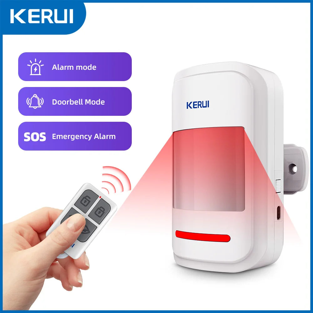 KERUI Wireless PIR Motion Sensor Alarm with Remote, 433MHz