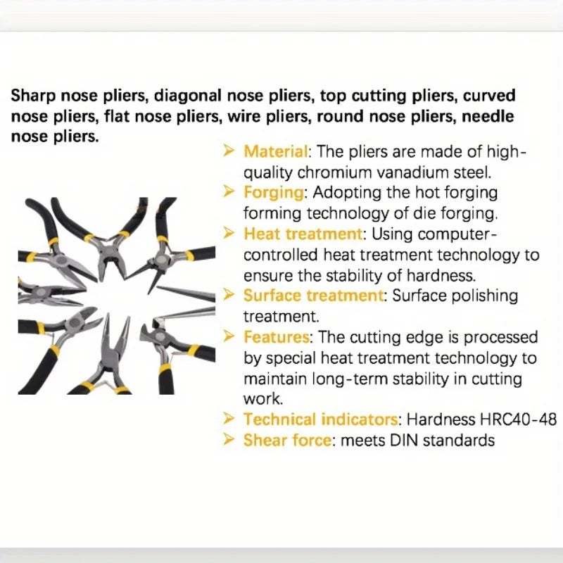 Eight-Piece Small Pliers Set