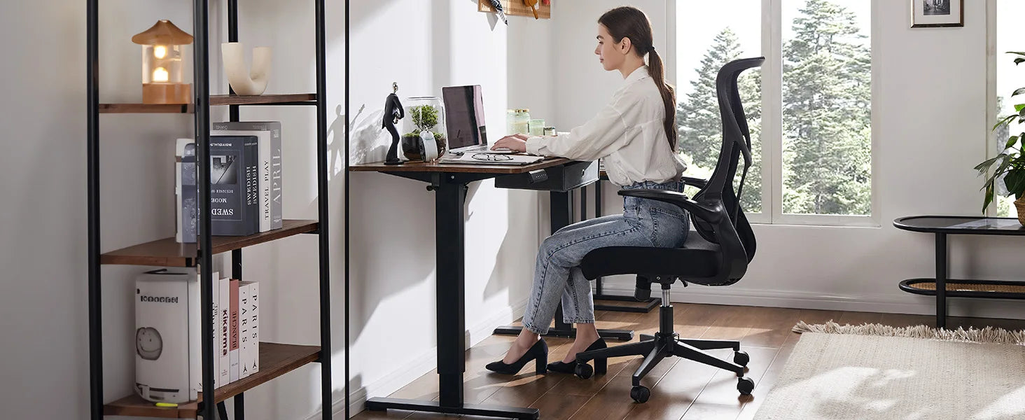 Ergonomic Mesh Office Chair with Lumbar Support & Flip-Up Arms