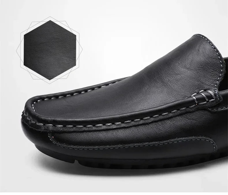 Genuine Leather Breathable Slip-On Loafers for Men