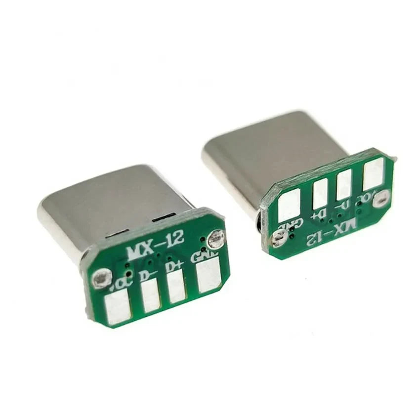 Placa de Circuito Impresso de Ligação para Conector USB-C Macho, 5 ou 10 Unidades