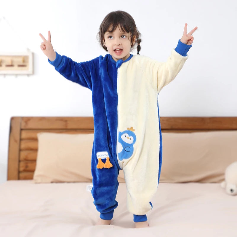 Cartoon Flannel Sleepsack Pajamas for Kids