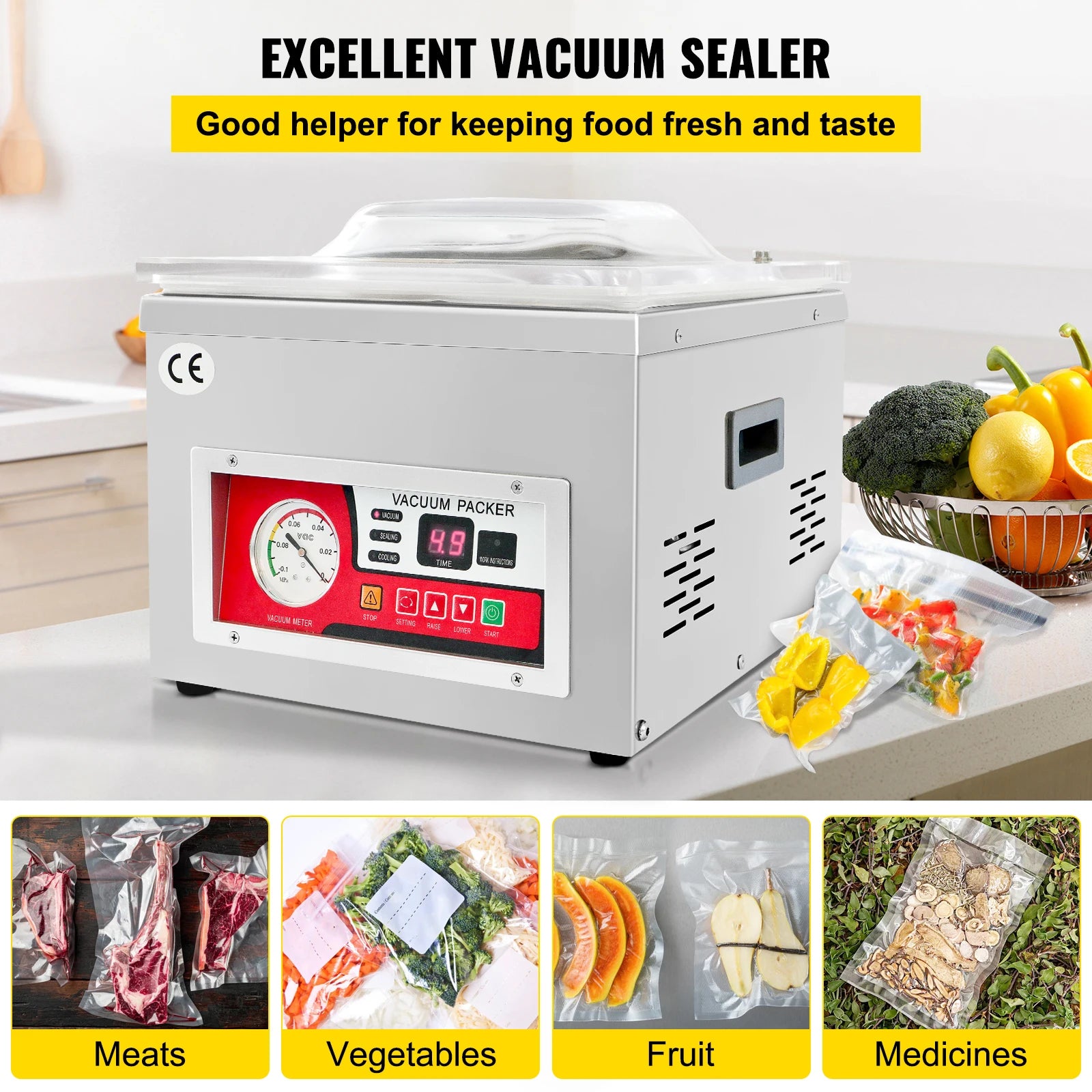 Scelleuse sous vide commerciale 260 mm pour emballage alimentaire