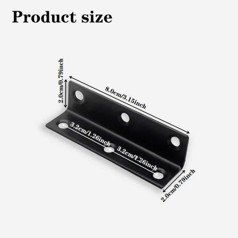 80mm Black L-Brackets, 8-Piece Option